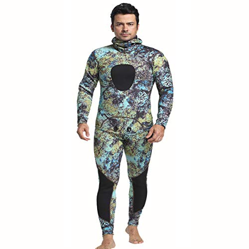 Nataly Osmann Camo Spearfishing Wetsuits Men 3Mm /1.5Mm Neoprene 2-Pieces Hooded Super Stretch Diving Suit #TOP4