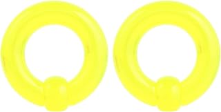 Juego de dilatadores de 2 a 10 mm, 2 unidades, aro con bola, juego de expansión, acrílico amarillo, pendientes para mujer