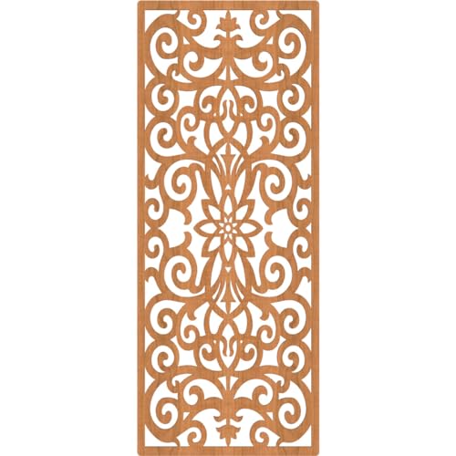 Image of Buel Decorative Pierced Fretwork Wood Wall Panels, 21 3 /8 inchW x 54 3 /8 inchH x 1 /4 inchT, Cherry