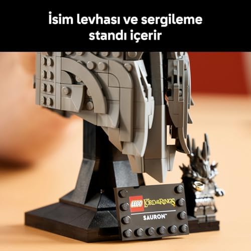 LEGO Icons Yüzüklerin Efendisi: Sauron'un Miğferi 11373 - Yetişkinler için Sauron Minifigürü ile İsim Levhalı Sergileme Standı İçeren Yaratıcı Dekoratif Model Yapım Seti, Hediye Fikri (538 Parça) - Görsel 7