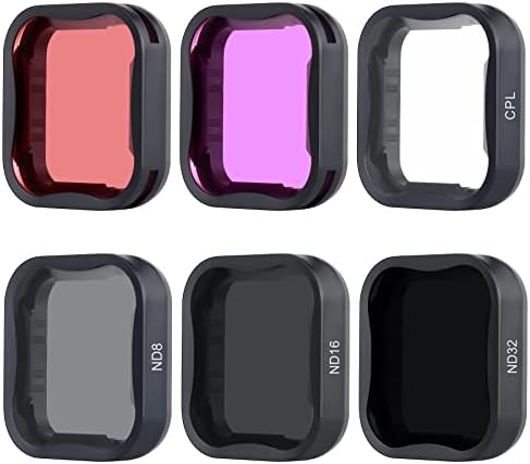 YALLSAME ND Filter/Dive Filter for GoPro Hero 7 6 5 with ND8 ND16 ND32 CPL Color Magenta Red Filter Ideal for Standard Day Photography and Snorkeling Lens Filter Set Accessories for GoPro 5 6 7