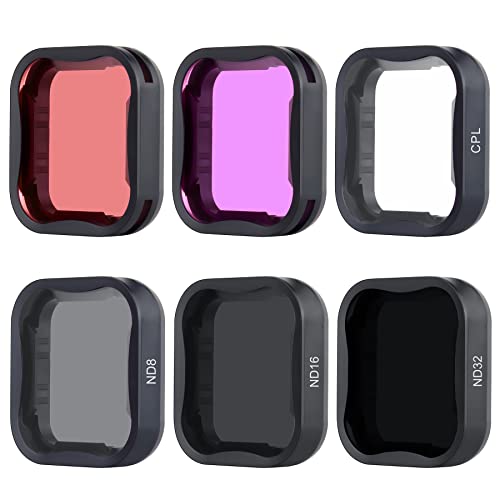 YALLSAME ND Filter/Dive Filter for GoPro Hero 7 6 5 with ND8 ND16 ND32 CPL Color Magenta Red Filter Ideal for Standard Day Photography and Snorkeling Lens Filter Set Accessories for GoPro 5 6 7