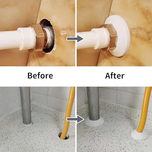 30 Stück Einzel Heizungsrohr Rosette, Heizungsrohr Rosette Rohrmanschetten Heizkörper Rohrabdeckung für Heizungsrohre Warm- und Kaltwasserrohre (Weiß, 16mm)