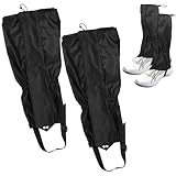 Simsky wasserdichte Gamaschen, 2er Pack Einstellbarer Beinschutz für Outdoor-Aktivitäten wie Wandern, Bergsteigen, Skifahren und Trekking - Schwarz