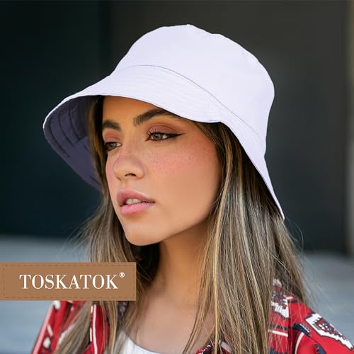 TOSKATOK® Anti UV UPF 50+ Bob réversible pour Femmes en Coton - 2 en 1-Navy/White – vue 2