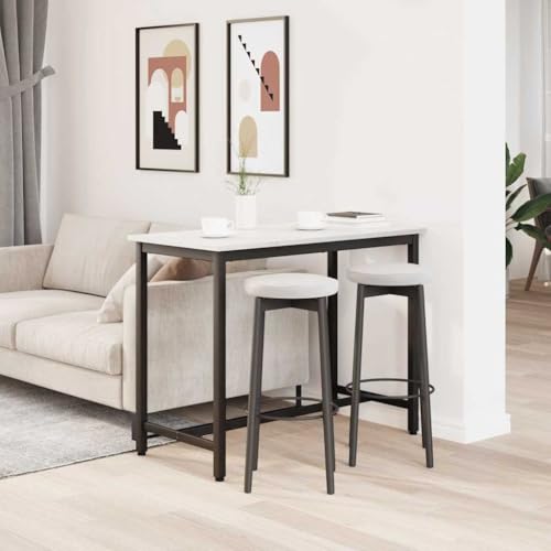 Table blanche en bois et acier stable réglable hauteur 100x50x77 cm - 5