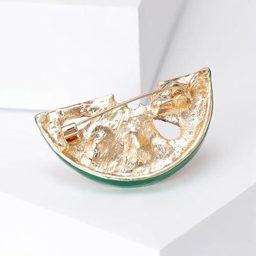 Image of Enamel Fruit Brooch for Women Rhinestones Fruit Lapel Pin Elegant Fruit Brooches Jewelry Gift, Perfect for Dresses Hat Bag
