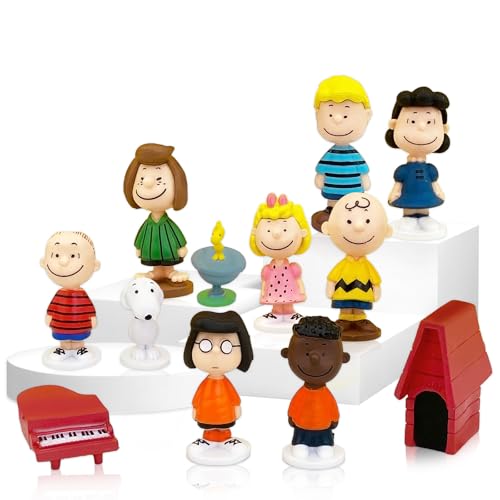 Powmag Mini Figuras Decoración Pastel, Cartoon Decoración para Tartas, 12 Piezas Adornos para Tartas Infantiles, Cake Topper Decorar, Niños y Niñas, Suministros para Fiestas