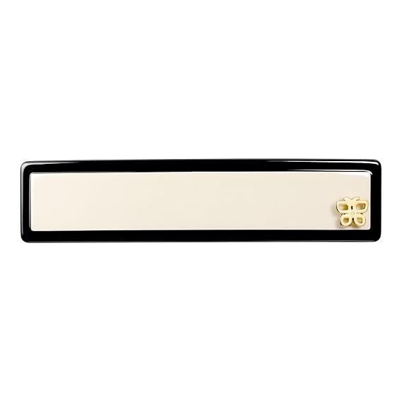 SHE'S FREE STYLE JUST FOR YOU [Chanel-style] Hair Barrette for Women, Acetate Resin Barette, Classic Black & White, French Hair Accessory for Thin Hair, Anti-Slip for Half-Hair (Middle,3.5 inch,1 Pcs)