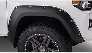 Bushwacker 30045-02 Black Pocket/Rivet Style Smooth Finish Front Fender Flares for 2014-2021 Toyota 4Runner (Excludes Limited)