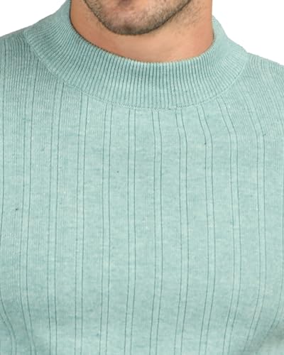 Image of Men Woolen Round Neck Solid Striped Design Pullover Heavy Rainbow Fabric Winter Wear Pure Wool Cardigan for Men Fully Warm Pullover Free Sizes