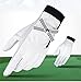 JOSWAY Women's Genuine Leather Golf Gloves with Sheepskin Palm - Anti-Slip Training Mittens for Sport Outdoor - 1 Pair (White,19#)