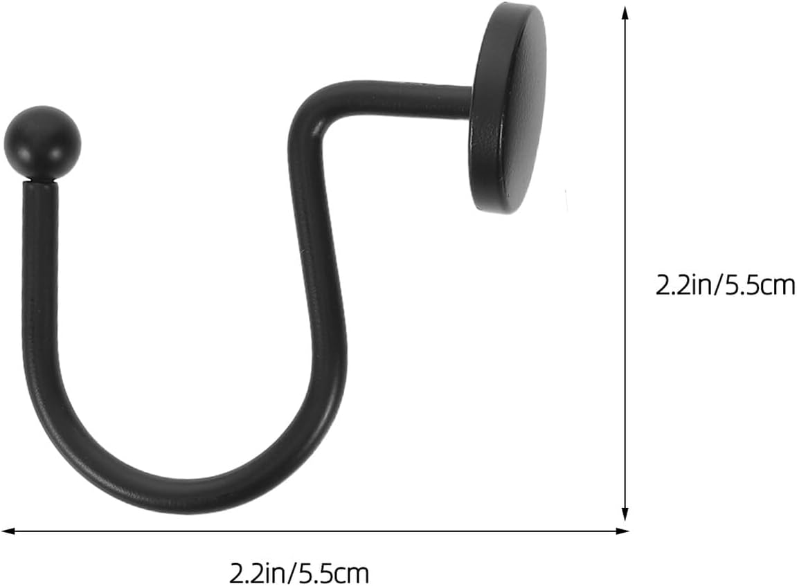 24pcs Black Shower Curtain Hooks Round Metal Rings Rustic Decorative Bathroom Curtain Hangers for Shower Rod Farmhouse Style