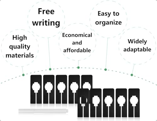 AOYEGIC 10 Stück Größentrenner,Schrankteiler Trenner,Kleiderschrank Trennwände,Schrankregaltrenner,Kleiderbügeltrenner,regaltrenner mit Stift,für Sortieren von Kleidung Größe(Schwarz,12.7*5.2 cm)