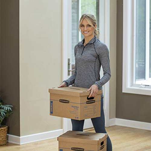 Bankers Box Smoothmove Classic Moving Boxes, Tape-Free Assembly, Easy Carry Handles, Small, 15 X 12 X 10 Inches, 5 Pack (7714902) #TOP5
