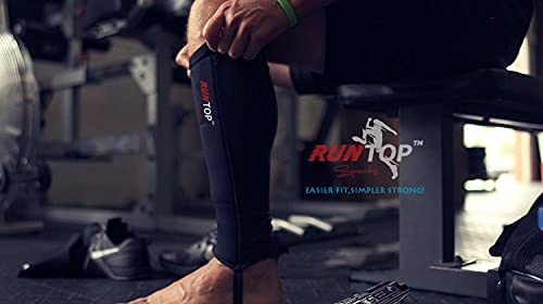 Runtop(Single)Shin Sleeves For Rope Climbing Shin Guards Sleeves For Deadlifting Weightlifting Powerlifting Cross Fitness Training Box Jumping Compression Leg Calf Protector Men Women(Black Single, L) #TOP7