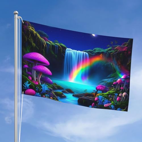 Drapeau pour jardin cascade enchantée double face polyester extérieur résistant 1,2x1,8m
