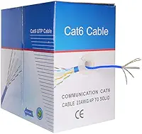 Cabo De Rede Internet Cat6 305 Metros 4 Pares Cftv Utp Lan Cor:Azul