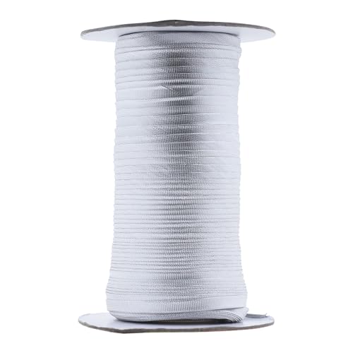 Mandala Crafts 55 Yds 1/4 Inch Silver Double Fold Bias Tape for Sewing