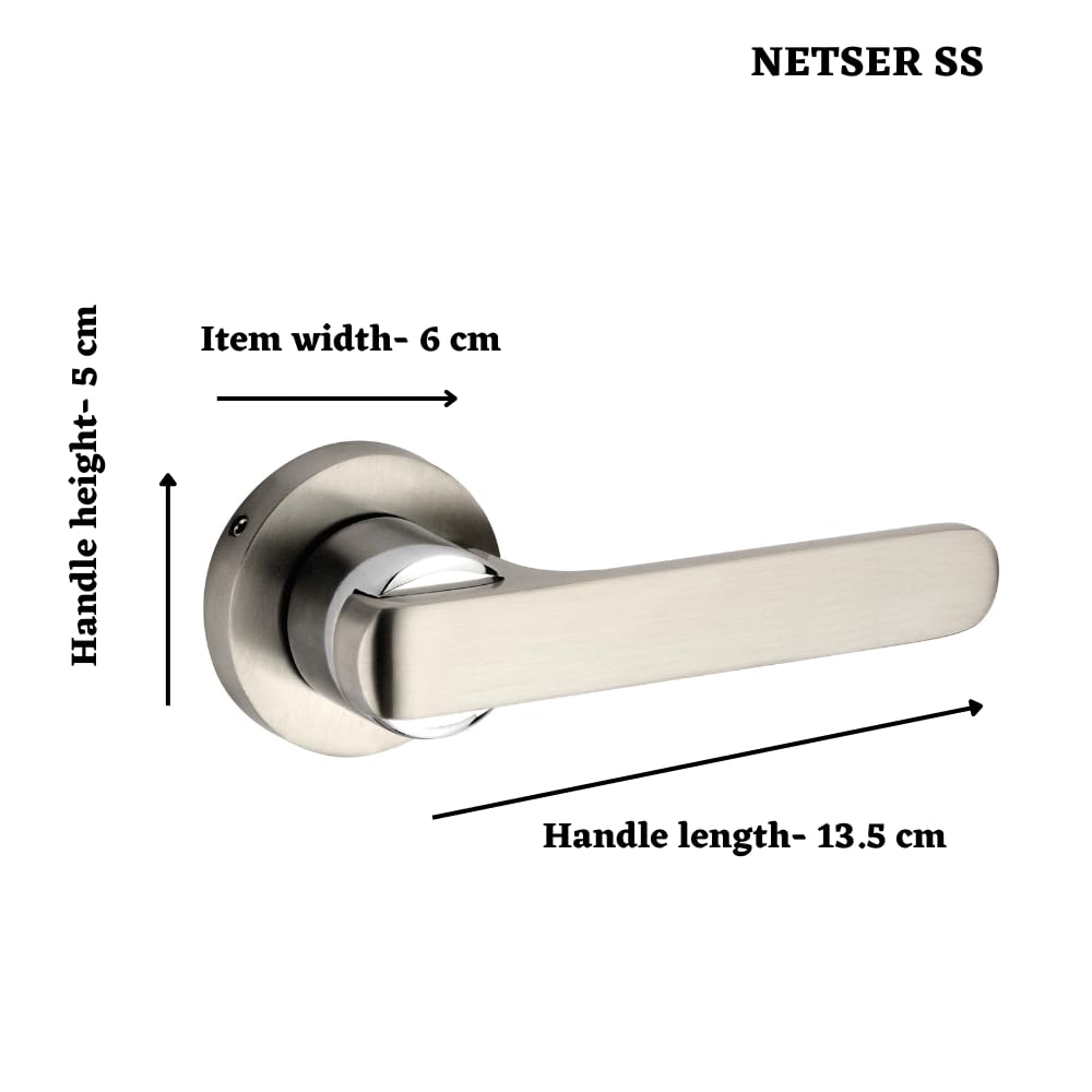 SARDAR Nester Door Handle for Main Door/Mortise Door Lock Set/3 Brass Keys/Bedroom Door Lock/Handle Lock for Home/Office/Hotel (for Bathroom (No Keys)) — Amazon image 3