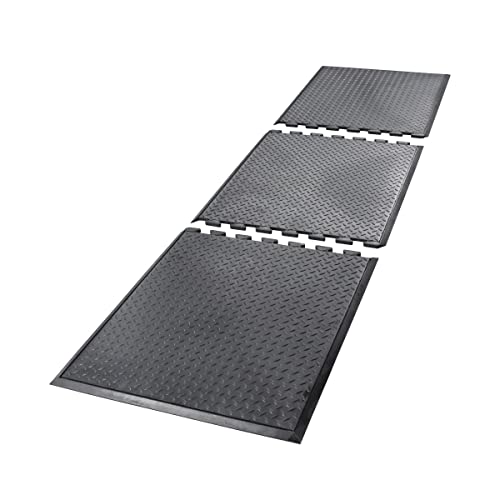 ADB Arbeitsplatzmatten Set 240x70 cm, erweiterbar, rutschhemmend, luftgepolstert, kälteisolierend, strapazierfähig - ideal für Werkstatt & Fertigung