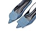 Vertundy Women's Slingback Flats Pointed Toe Flats for Women Ankle Strap Sandals Circle Square Decorative Fashion Design Pumps Denim Blue Shoes
