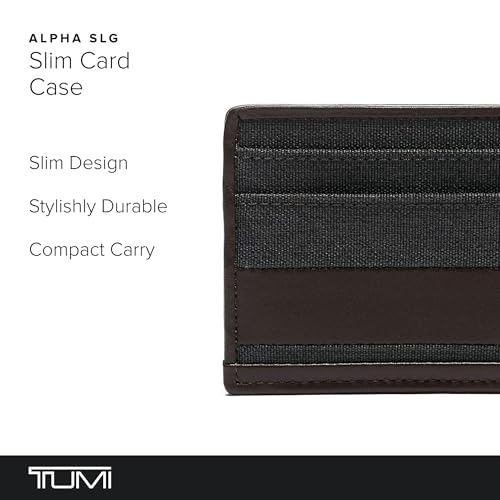 Image of TUMI - Alpha Slim Card Case - Slim Billfold Wallet for Travel - Slip Pocket Wallet - Small Wallet - 2.8 inch X 4.1 inch X 0.2 inch - Anthracite /Brown