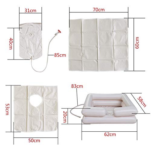 Portable Shampoo Bowl Sink Set, Inflatable Bedside Shampoo Basin Set, Hair & Color Hair, For Seniors, Disabled, Bedside & Disability (1Set=5Pcs) #TOP3