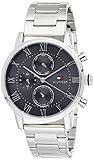Tommy Hilfiger Multi Zifferblatt Quarz Uhr für Herren mit Silbernes Edelstahlarmband - 1791397