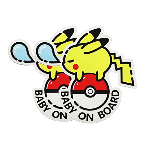 Image of LACOVIA | Pikachu*2 | Bumper Sticker Decals for Car, Truck, Window, Door, Laptop, Skateboard | Funny JDM Decals and Signs for Car Styling | 5.12"x4.92"(2Pcs)