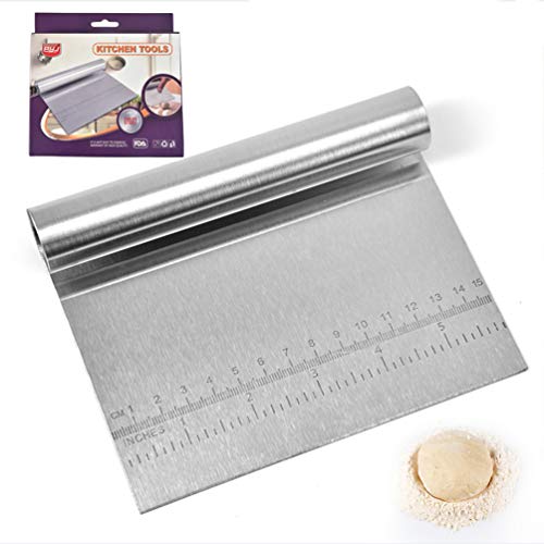 Cabilock 2 peças de raspador de massa de aço inoxidável, cortador de pizza, cortador de massa, corta