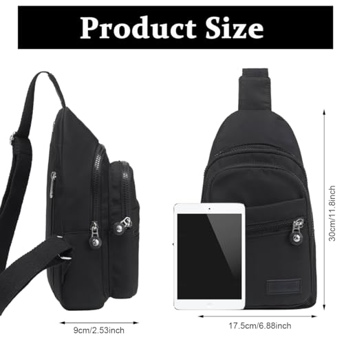 Image of PALAY Nylon Crossbody Bag Multi Layer Shoulder for Travel Hiking | Comfortable Carry, Easy Access, Nylon Build, Multiple Compartments, Shoulder Strap, Travel Ready, Customer Support
