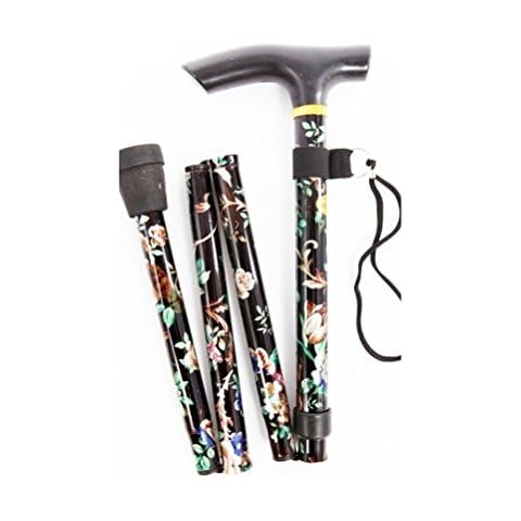 Black Floral Lightweight Walking Stick Cover