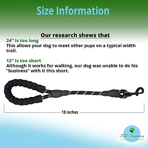 Short Training Leash For Dogs | Teach Them To Walk Without Pulling | 18” Rock Climbing Rope With Swivel Metal Snap-Bolt | Take Your Pup Near Traffic And Crowds (Pink) #TOP4