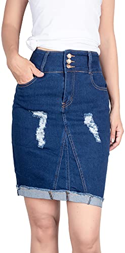 Bodilove Women's Stretch Tight Body Hugging Curve Hugging Solid Color Form Fitting Body Con Mini Skirt Night Out Evening Party Clubbing Summer Casual Flirty Navy S #TOP9