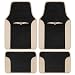 BDK MT-201-BG A Set of 4 Universal Fit Plush Carpet with Vinyl Trim Floor Mats For Cars / Trucks - Tribal Tan
