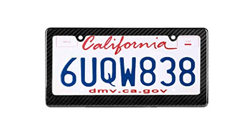 BLVD-LPF OBEY YOUR LUXURY Real 100% Glossy Black Carbon Fiber License Plate Frame TAG Cover FF
