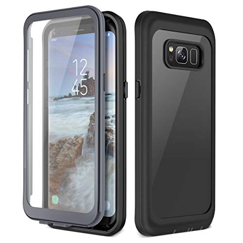 Prologfer Kompatibel mit Samsung S8 Hülle 360 Grad Handyhülle Frontabdeckung mit eingebautem Bildschirmschutz Stoßfest Ganzkörper Transparent Kratzfest Schutzhülle Cover für Samsung Galaxy S8 - 5.8 Zoll