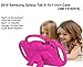 LTROP Kids Case for Samsung Galaxy Tab A 10.1 Tablet 2019 SM-T510/T515, Light Weight Shockproof Shoulder Strap Handle Stand Child-Proof Bumper Case Cover for Galaxy Tab A 10.1 2019 - Hot Pink