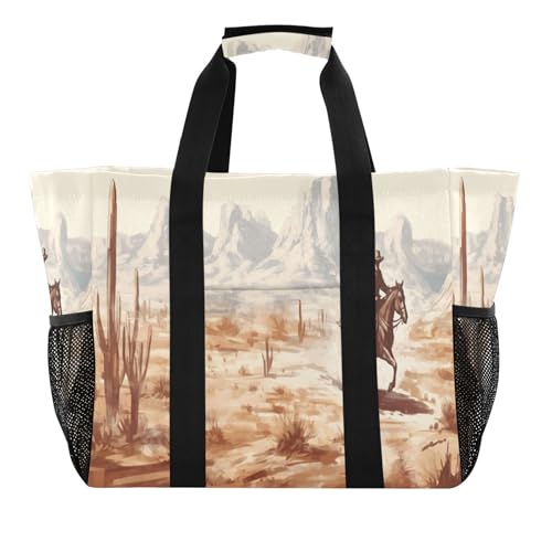 Grand sac de plage en toile de qualité supérieure au design Cowboy pour femme moderne