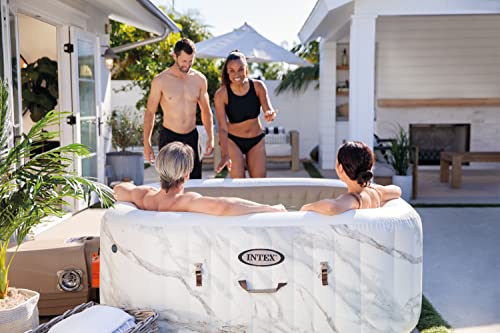 Intex 28464EX PureSpa Calacatta Square Hot Tub, 4 Seater