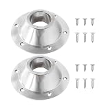 Bittwee 2PCS RV Table Base Mount, Aluminum Camper Pedestal Table Base Flange Leg Mount Flush, Table Floor Mounting Base Plate with 6 Mounting Holes Including Mounting Screws, Universal Fit
