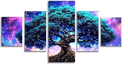 Diamond painting arbre bleu Mefooge : finissez-en avec les murs vides du salon