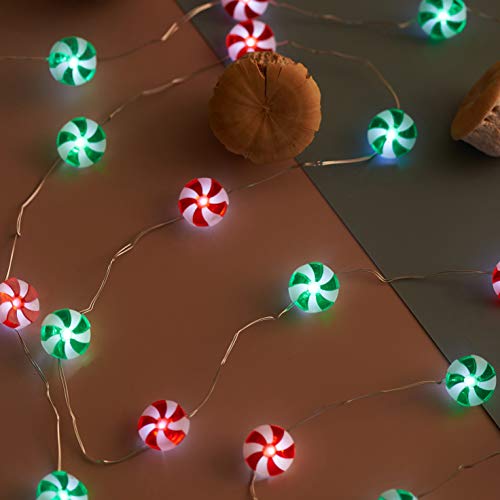 Guirlande lumineuse de Noël sucre d'orge 3m à piles pour décoration
