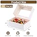 Moretoes 28pcs Cookie Boxes with Window, 9x6x3 Inch White Bakery Boxes Dessert Container for Pastries, Chocolate Covered Strawberries, Easter Candy, Muffins, Donuts