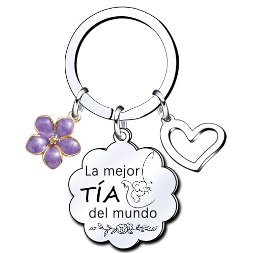 YZLPLP Llavero Tía - Regalo Cumpleaños Mujer, Día de Madre, Navidad - La Mejor Tía del Mundo