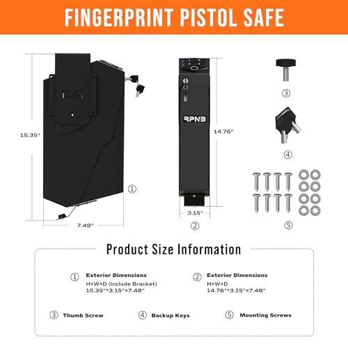 Rpnb Mounted Gun Safe With Auto Open Lid Biometric Fingerprint Lock thumb #5