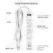 [ETL Listed] Cable Matters 2-Pack 6-Outlet Surge Protector Power Strip with USB Ports - 8ft, Long Extension Cord, Surge Protector with USB Ports, White