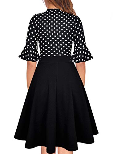Polka Dot Work Dresses For Women Office Professional Fit And Flare Vintage Knee Length Teacher Interview Business Casual Career A Line Curvy Ladies Frocks M #TOP1