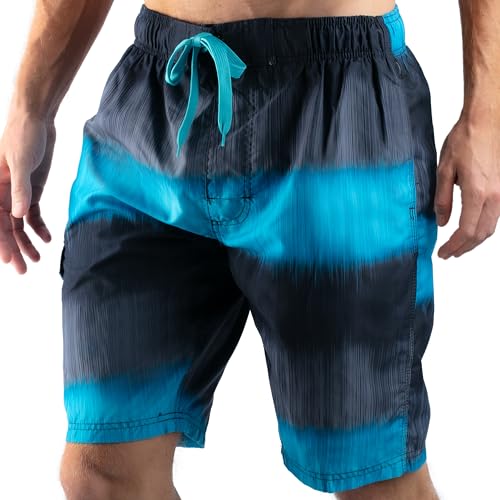 Image of Kanu Surf Men's Big Viper Extended Size Stripe Swim Trunk